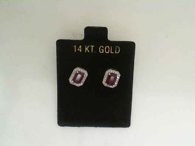 14kwg Diamond Ruby Earring
.1
