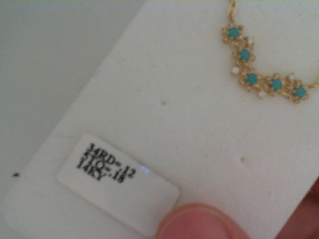 14k yellow gold turquoise and
