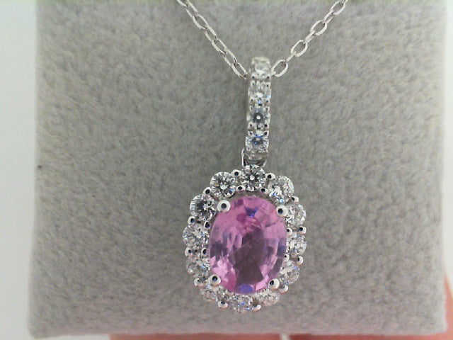 Pink Sapphire and Diamond Pend