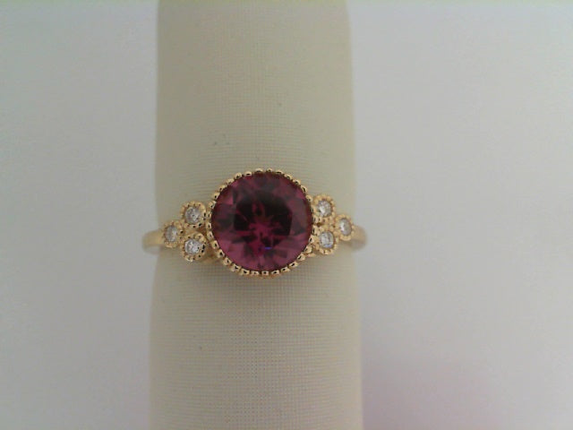 Pink Tourmaline and Diamond Ri