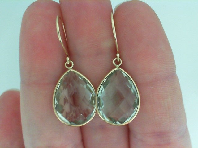 Prasiolite Dangle Earrings 14k