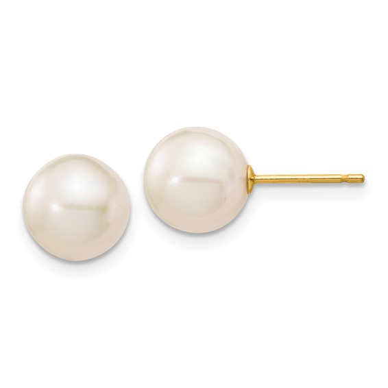 14k 8-9mm White Round Freshwat