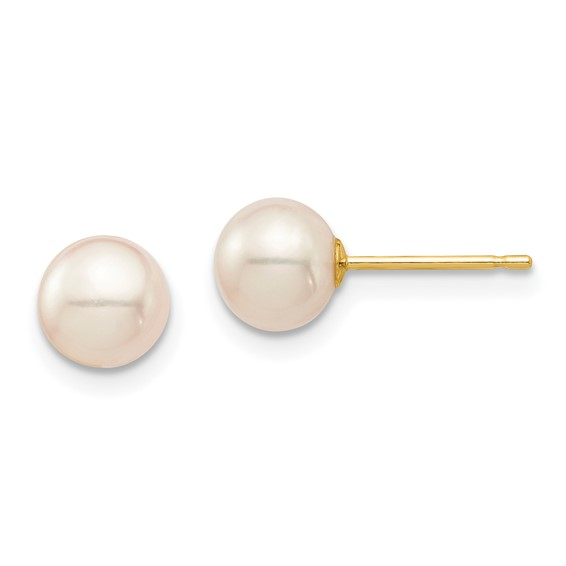 14k 6-7mm White Round Freshwat