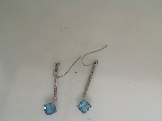 10kwg Diamond Blue Topaz Earri