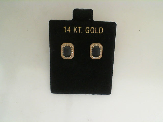 14kyg Diamond Blue Sapphire Ea