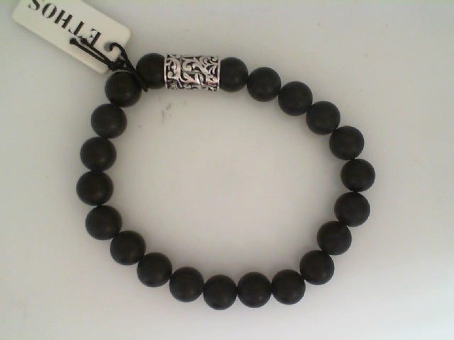 10mm Matte Black Agate Beaded