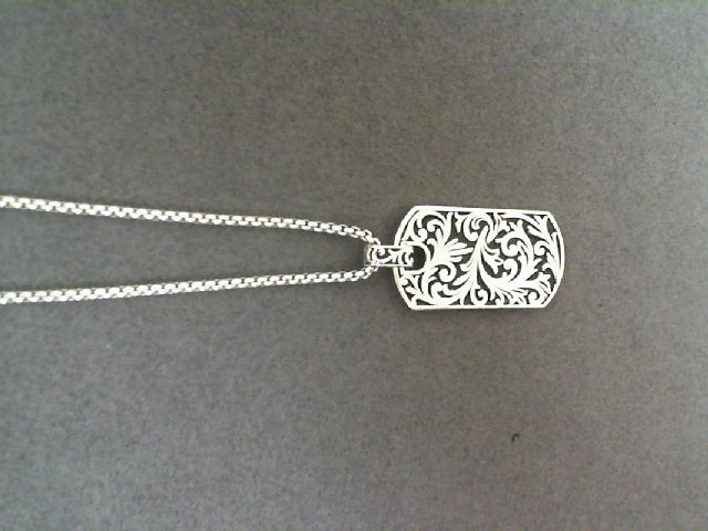 Sterling Silver Tag Necklace w