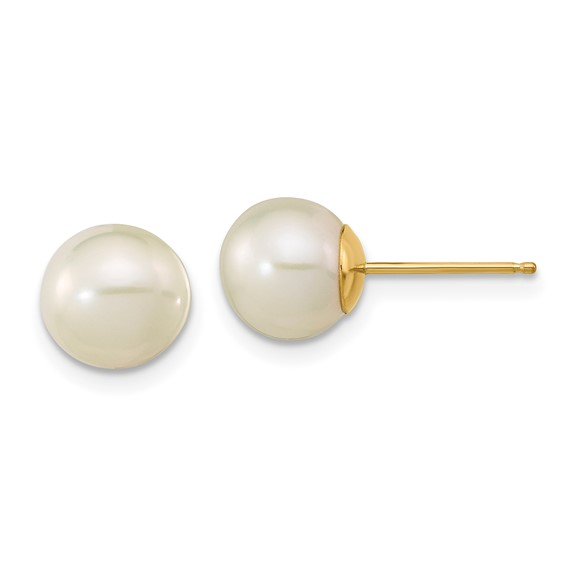 14k 7-8mm White Round Freshwat