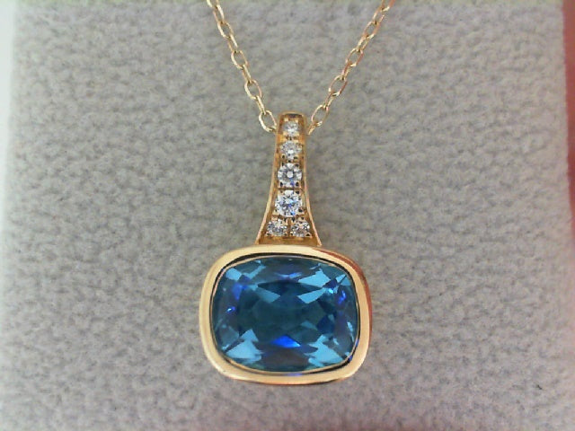 14k Yellow Gold Bezel Set Blue