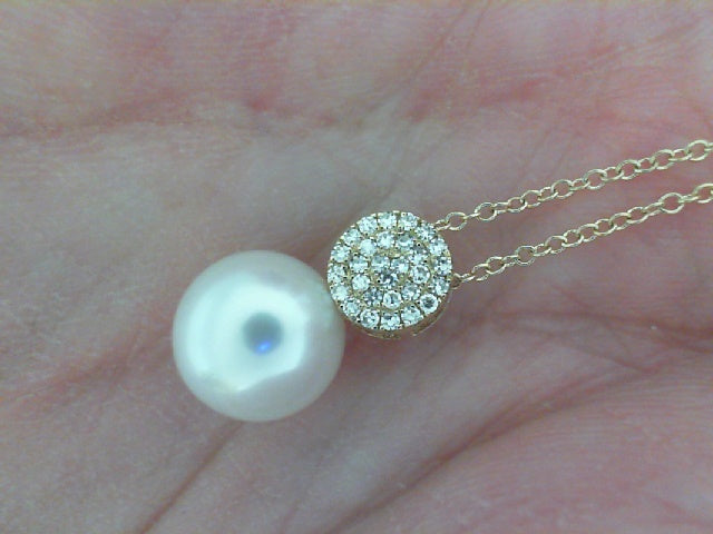 14K Yellow Drop Pearl Necklace