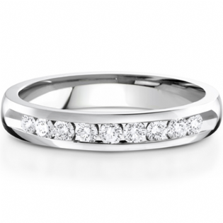 14K White Gold Diamond Wedding Ring .10 ctw
