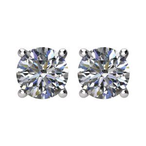 14K White Gold 1/2 CTW Diamond Stud Earrings